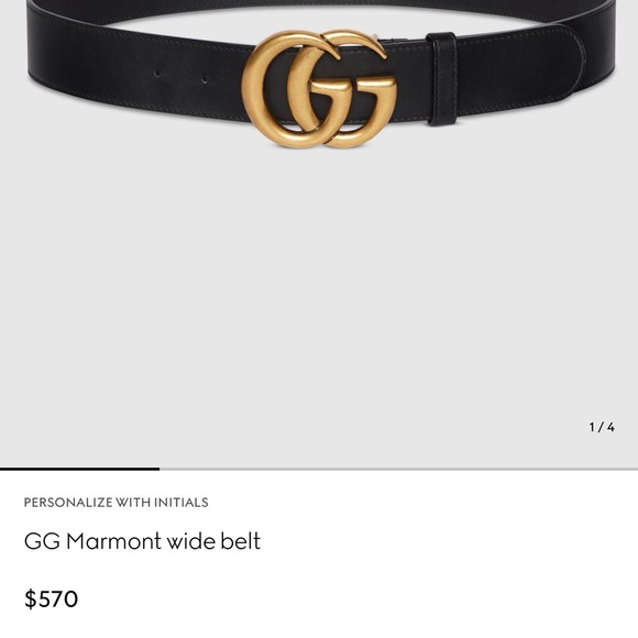 Gucci Black Leather Belt with Gold GG Emblem Sz 100 - Picture 5 of 8